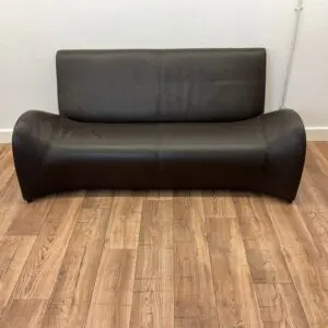 Wittmann Black Leather Reception Sofa <br> U-RS-BL-31