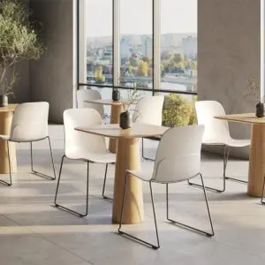 polypropylene chair with chrome sled base
