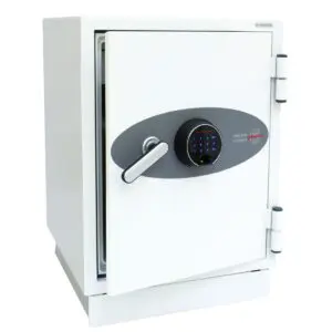 finger print locking white fire safe