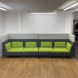 Allermuir Haven Green and Grey 3400mm Seating Booth <br> U-BT-AM-G-01