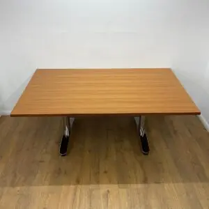 oak 1800mm fliptop folding table with chrome cantilever frame