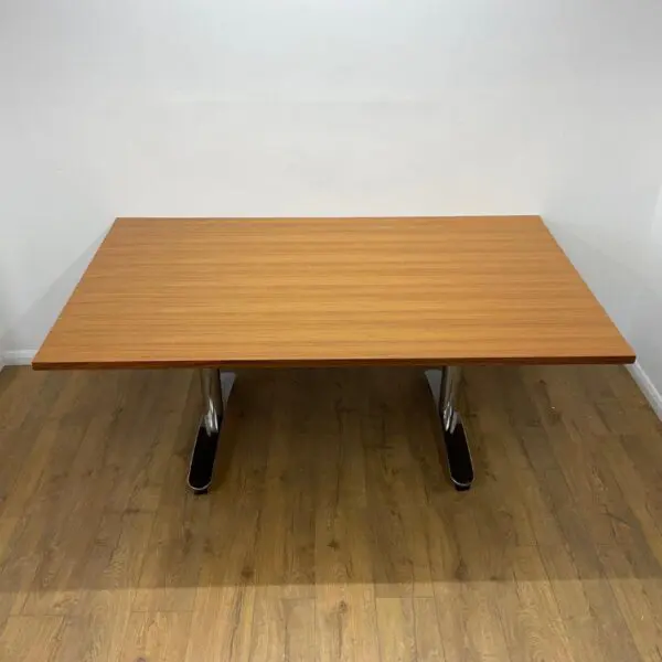 oak 1800mm fliptop folding table with chrome cantilever frame