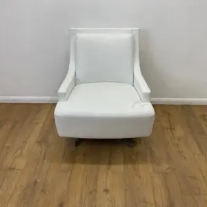 White Leather HBF Scoop Reception Chair <br> U-RCH-WH-04