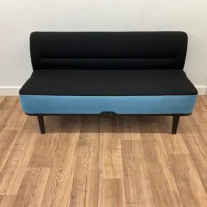 Senator Mote Blue And Black 2 Seater Reception Sofa <br> U-RS-SE-B-01