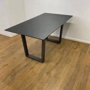 Black Glass 1600mm Rectangular Table <br> U-RT-16-BL-02