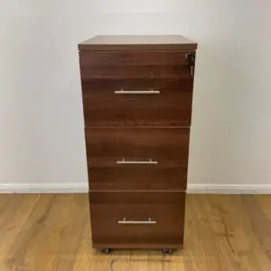 Walnut 3 Drawer Filing Cabinet <br> U-FC-3D-W-02