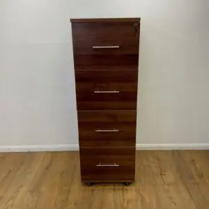 Walnut 4 Drawer Filing Cabinet <br> U-FC-4D-W-03