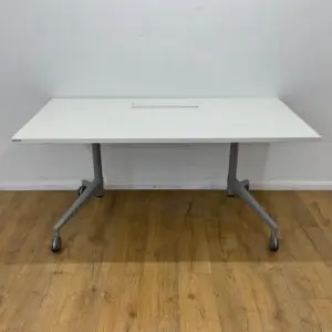 Wiesner Hager White 1600mm Fliptop Table <br> U-FT-16-WH-34