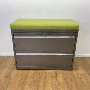 Flexiform Silver 2 Drawer Lateral Filing Unit With Green Cushion<br> U-LF-2D-SI-02