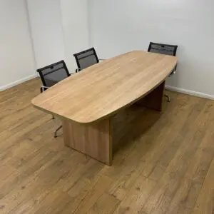 santiago cherry 2200mm boardroom table with panel end