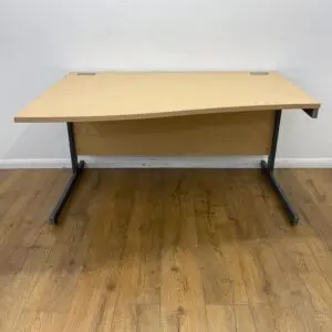 Ex-Display Stone Oak 1400mm Wave Desk <br> U-WD-14-SO-04