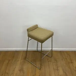 allermuir green barstool with chrome cantilever base