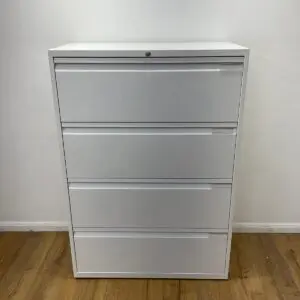 White 4 Drawer Lateral Filing Unit <br> U-LF-4D-WH-03