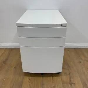 White 3 Drawer Pedestal <br> U-PS-M-WH-109