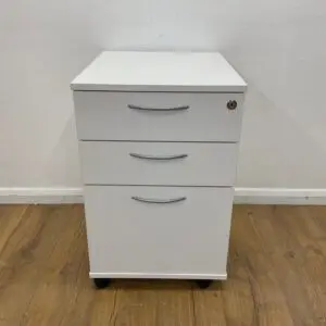 White 3 Drawer Pedestal <br> U-PS-M-WH-115
