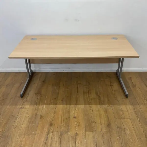 maple 1600mm straight desk with grey leg