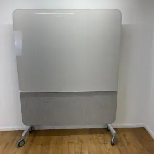 grey 1960mm high freestanding screen/whiteboard on castors