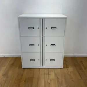 White 6 Door Locker Unit <br> U-LS-6D-WH-15