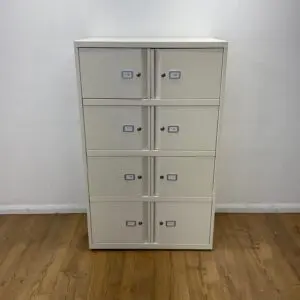 Off White 8 Door Locker Unit <br> U-LS-8D-WH-08