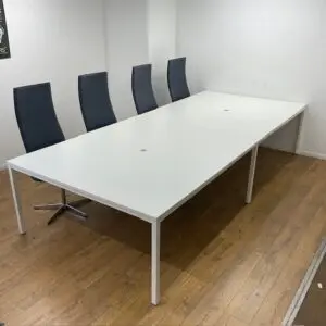 White 3600mm Boardroom Table <br> U-MB-36-WH-03