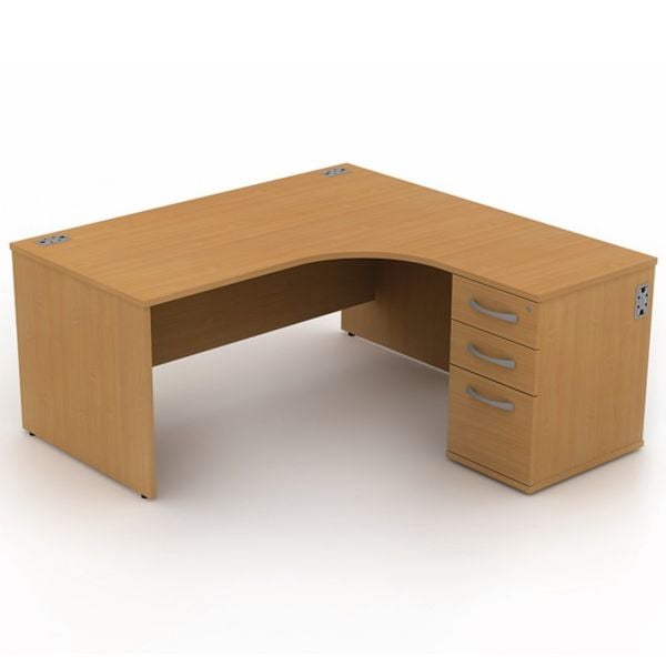Sirius Panel End Radial Combination Desk & Pedestal