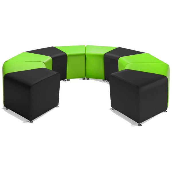 sinuous modular seating green and black