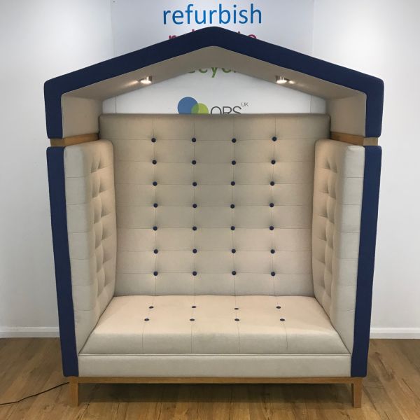 Recycled Frovi Jig Arbour Blue & Cream 2 Seater Huddle Pod
