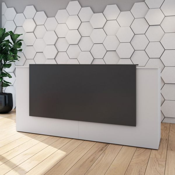 Modern Allure Straight Reception Counter With Overhang