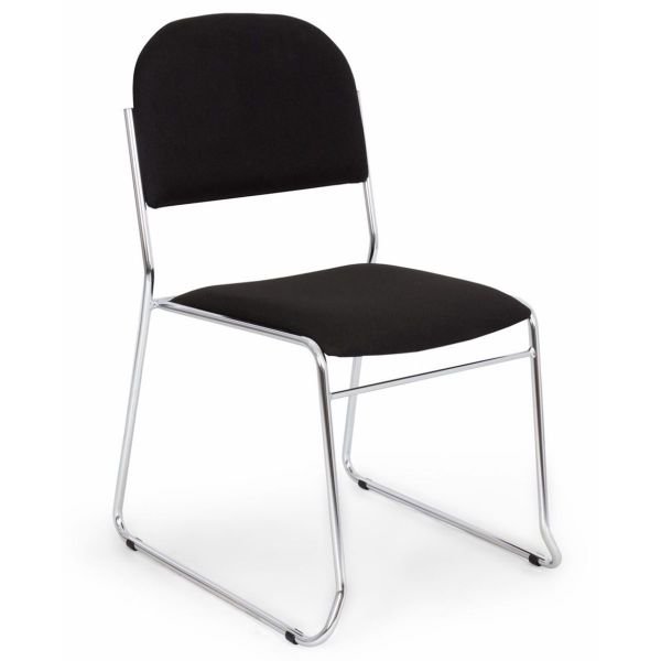 Black Vesta Metal Frame Soft Stacking Chairs