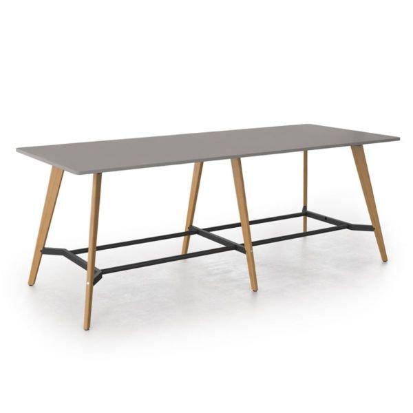 Evolve shaped rectangular poseur table