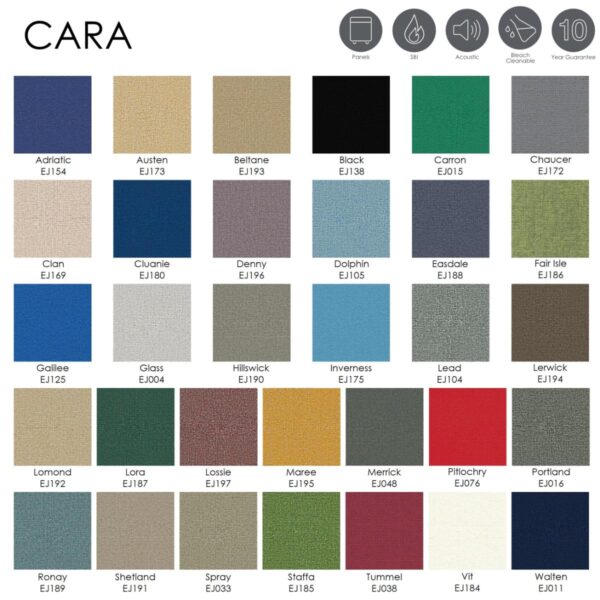 camira cara fabric swatches