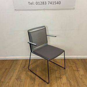 elite grey mesh back meeting chair