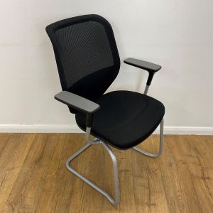 orangebox cantilever black mesh back office meeting chair