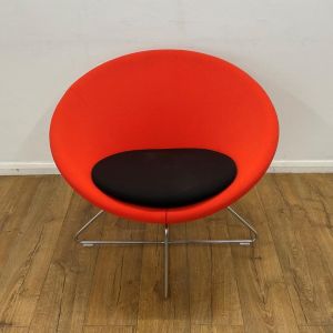 Allermuir red round reception chair