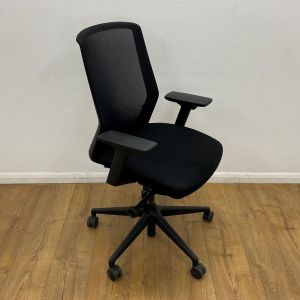 black mesh operator chair adjustable arms
