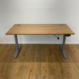 Walnut height adjustable standing desk