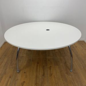 White 1800mm Round Meeting Table