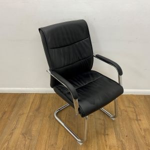 Black leather meeting chair