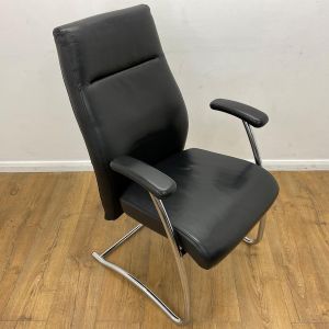 Summit black leather meeting chair