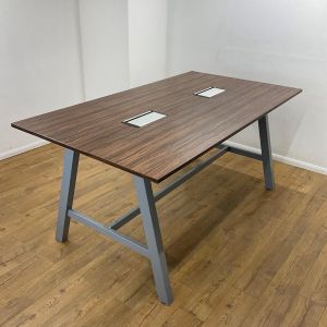Walnut 2200mm poseur canteen table