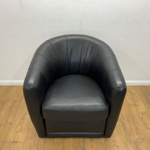 Black swivel reception armchair