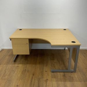 Stone oak office combination radial desk