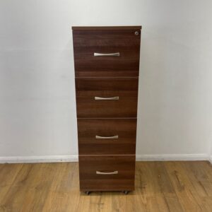 Walnut 4 Drawer Filing Cabinet <br> U-FC-4D-W-04